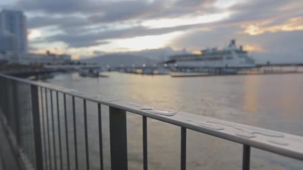 Vista Temprana Mañana Del Puerto Marítimo Puerto Deportivo Ponta Delgada — Vídeos de Stock