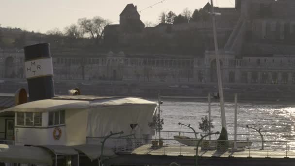 Boat Restaurant Danube — Stock Video