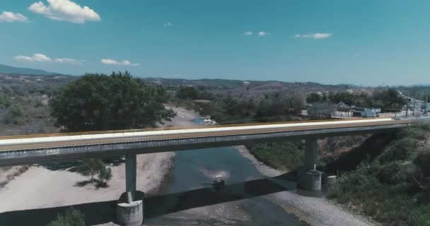 Tiro Aéreo Uma Ponte Rio Badiraguato Sinaloa — Vídeo de Stock