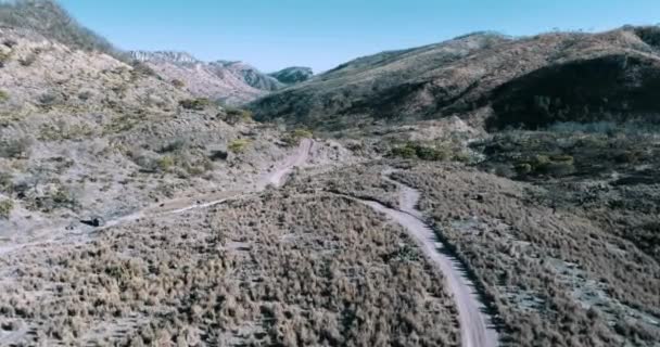 Sinaloa Nın Sierra Bölgesindeki Kırsal Bir Yolun Hava Görüntüsü — Stok video