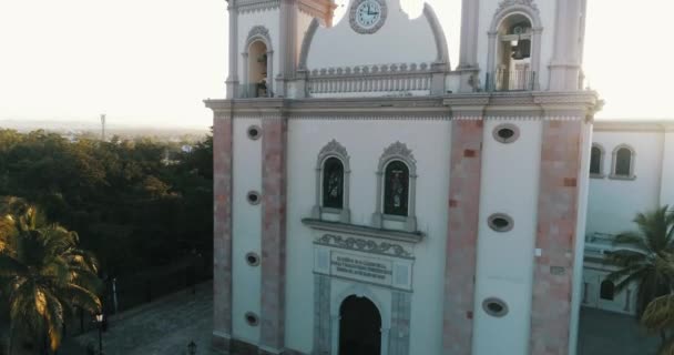 Aerial Drone Shot Antigua Cathedral Basilica Nuestra Sanora Del Rosario — Stock videók