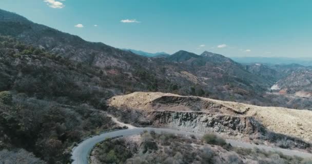 Tiro Aéreo Uma Estrada Serra Sinaloa — Vídeo de Stock