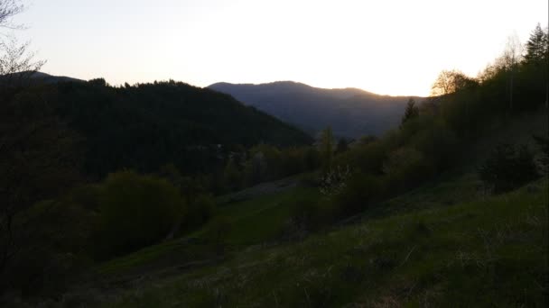 Tempo Começa Nascer Sol Nas Montanhas Rhodope Bulgária Sol Nasce — Vídeo de Stock