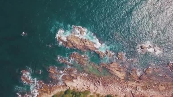 Amanwella Plaża Południowe Wybrzeże Sri Lanki Tropikalny Raj Ocean Skały — Wideo stockowe