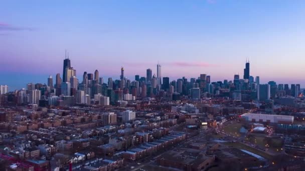 Cinematic Aerial Hyperlapse Chicago Illinois Usa — Wideo stockowe