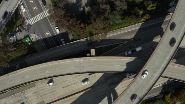 Aerial Shot Bay Area Junction Oakland Going San Francisco Freeway — Stok Video