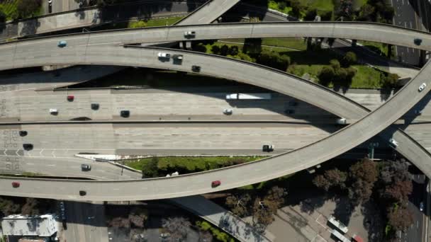 Aerial Shot Bay Area Junction Oakland Going San Francisco Freeway — Stockvideo