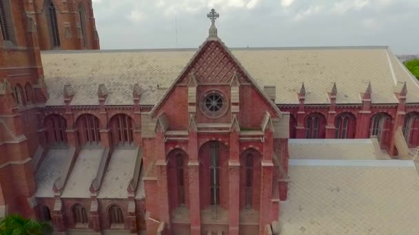 Een Prachtig Uitzicht Oude Kerk Een Kruis Top Van Kerk — Stockvideo