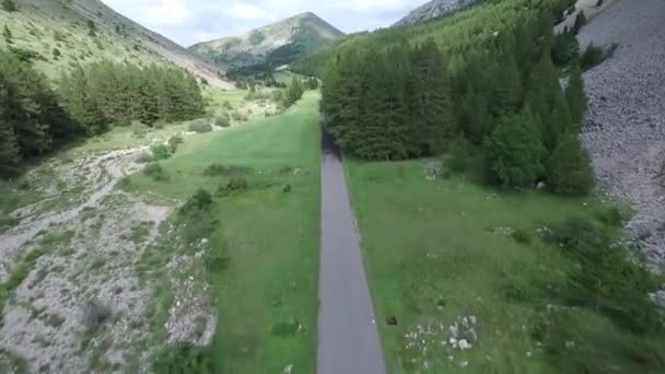 Вид Воздуха Дорогу Деревья Col Noyer — стоковое видео