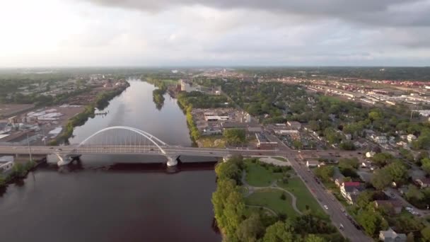Lowry Avenue Bridge Mississippi River — Vídeo de Stock
