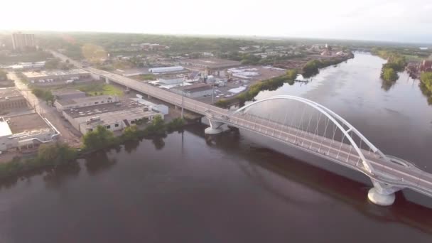 Lowry Avenue Bridge Mississippi River — Stok video