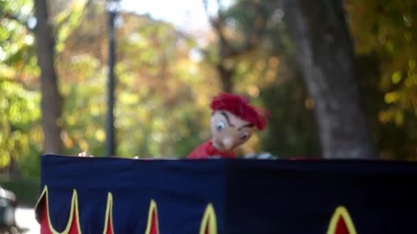 Punch Judy Show Retiro Park Madrid — Stockvideo