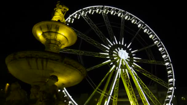 Budapest Eye Ferris Wheel Fast Foward — Stock Video
