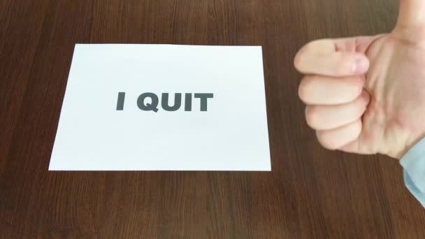 Quit Sign Work Job — Vídeo de stock