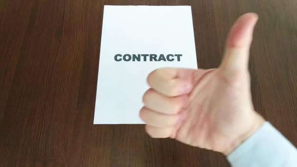 Contract Sign White Paper — Vídeo de stock