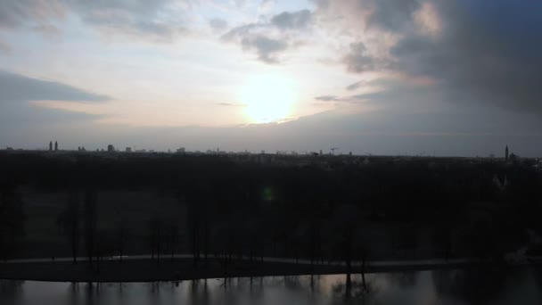 Munich Kleinhesseloher Lake Fotage — Stok Video