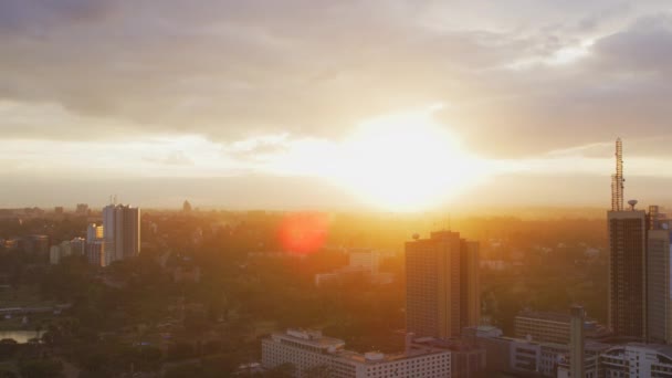 Timelapse Sunset Nairobi Kenya Top Kenyatta International Convention Centre — стоковое видео