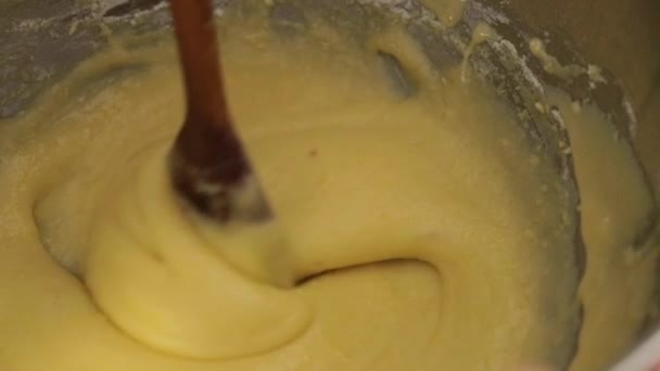 Children Making Cake Home Close Soft Focus Slow Motion — Vídeos de Stock
