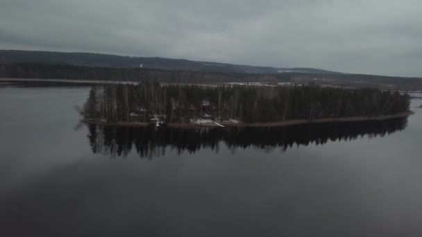 Lake South Finland Joutsa Winter Aerial Shots — ストック動画