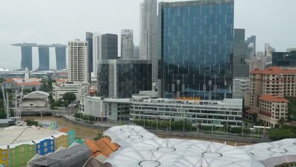 Time Lapse Traffic Urban Life Pull Back Boat Quay Singapur — Wideo stockowe