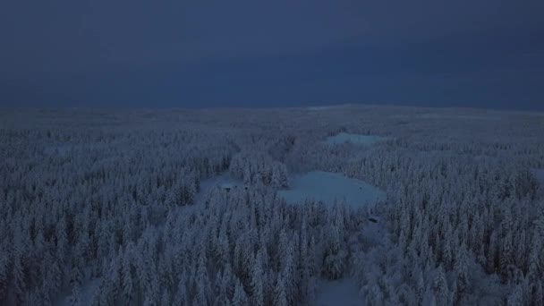 Hanhimaa Fagyos Telei Finnországban Dinamikus Felvételek Egy Drónnal — Stock videók