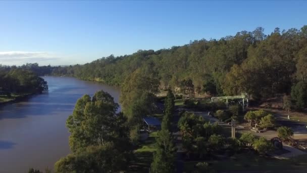 Aerial Drone Flight Industrial Site Remediated Park Mile Rocks — Vídeos de Stock