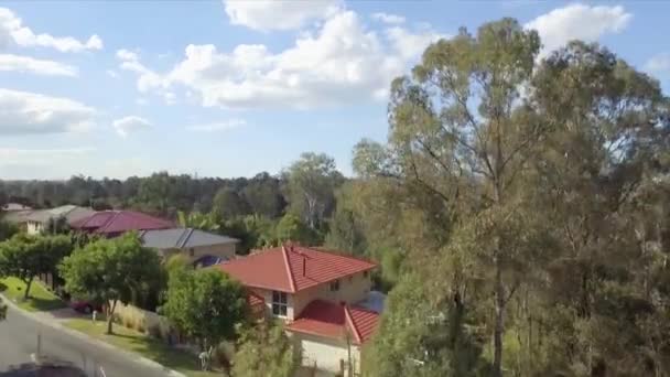 Drone Aereo Aumento Colpo Rivelare Brisbane Cbd Background Con Piccoli — Video Stock