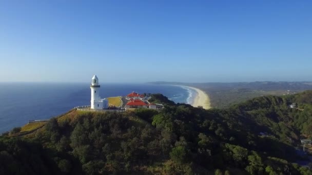 Vista Aérea Del Dron Sobre Complejo Del Faro Del Cabo — Vídeos de Stock