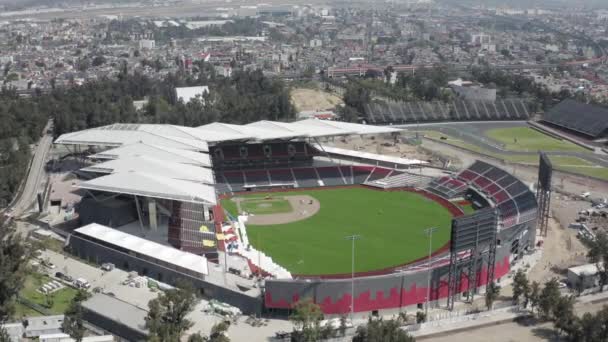 Diablos Rojos Csapat Alfredo Harp Helu Stadionjának Légi Pályája Mexikóvárosban — Stock videók