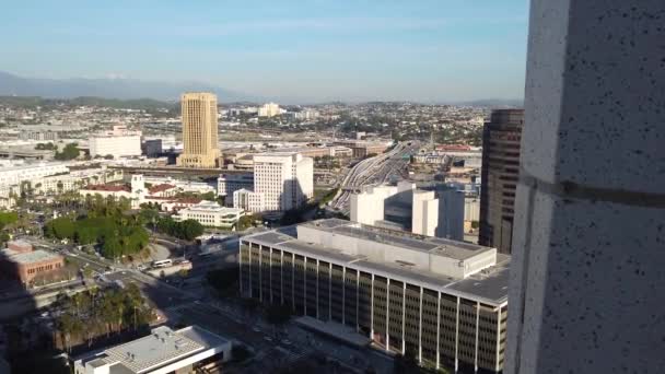 Video Downtown Los Angeles Skyline Including View Famous Union Station — стокове відео