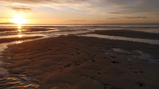 Wschód Słońca Równinie Fife Szkocji Piaskiem Rzeki Abd Morza — Wideo stockowe