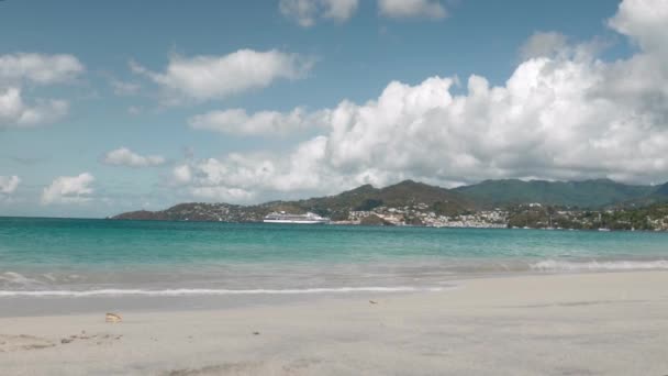 Woman Walking Barefoot Tropical Beach — Stock Video