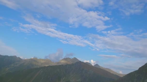 Přibližný Časový Odstup Horského Hřebene Karpatských Horách Fagaras Jasného Letního — Stock video