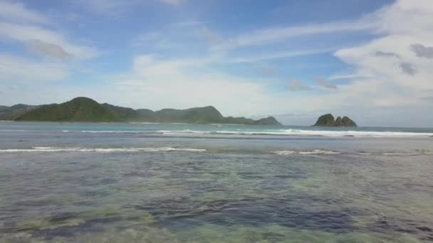 Remote Surf Beach Pantai Selong Belanak Lombok Aerial Shots Day — Video Stock