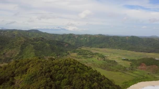 Remote Surf Beach Pantai Selong Belanak Lombok Aerial Shots Day — Stok Video