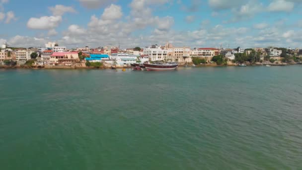 Old Town Port Mombasa Kenya Aerial Shots Day Light — Stock videók