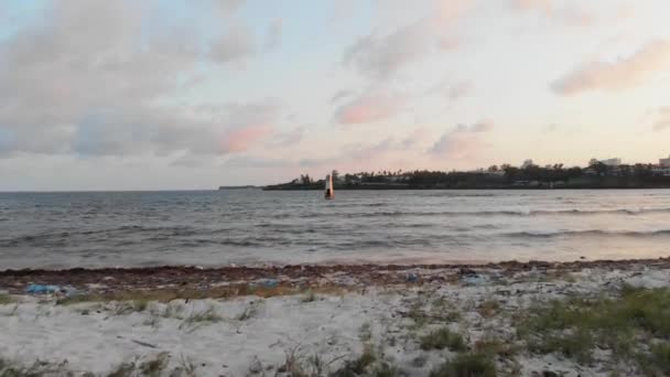 Sunset Old Port Town Mombasa Aerial Shots — Video