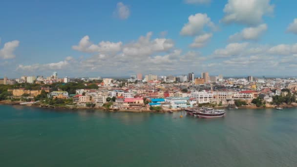 Old Town Port Mombasa Kenya Aerial Shots Day Light — Video Stock