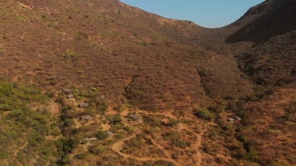 Aerial View Sacred Mount Ololokwe Samburu People Northern Kenya Dynamic — Vídeos de Stock