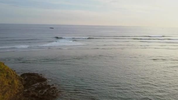 Surf Spot Pantai Seger Kuta Lombok Aerial Shots Sunset — Vídeo de stock