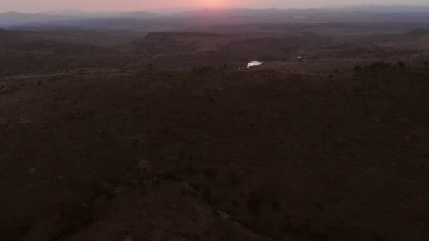 Lodge Resort Conservancy Northern Kenya Aerial Shots Sunrise — стоковое видео
