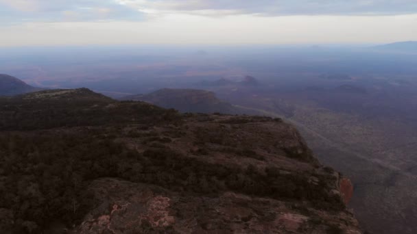 Sacred Samburu Mount Ololokwe Northern Kenya Sunset Aerial Shots — Vídeos de Stock