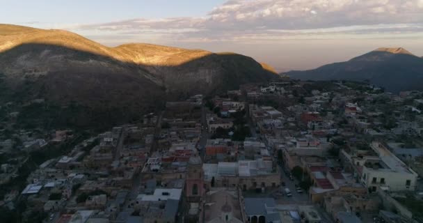 Vista Aérea Del Real Catorce Por Mañana San Luis Potosí — Vídeos de Stock