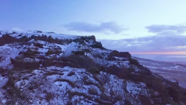 Islanda Montagna Innevata Sorgere Del Sole — Video Stock