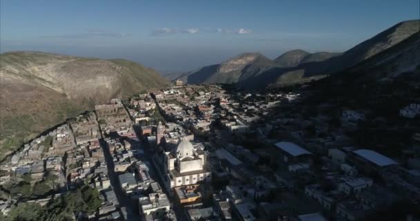 Aerial Drone Shot Ghost Town Real Catorce San Luis Potosi — Stockvideo