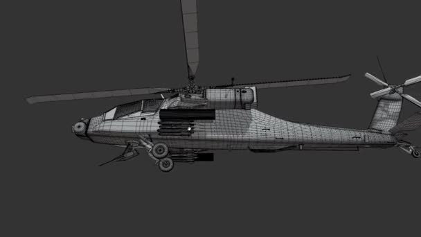 Ein Modell Eines Hubschraubers Für Animation Und Spieleerstellung Der Vfx — Stockvideo