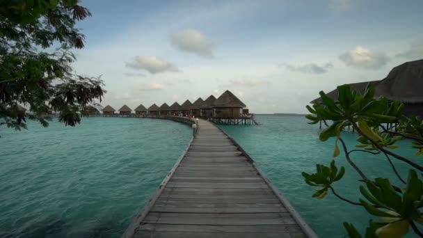 Resort Luxe Avec Bungalows Sur Eau Aux Maldives Concept Vacances — Video