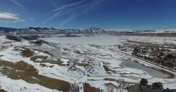 Krásná Zimní Scéna Nad Golfovým Hřištěm Colorado — Stock video