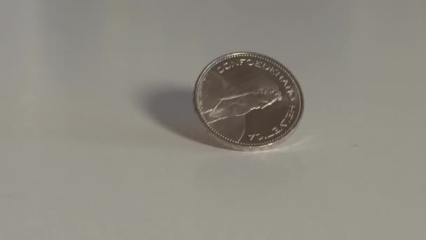 Monede Elvețiene Franc Care Rotesc Lent — Videoclip de stoc