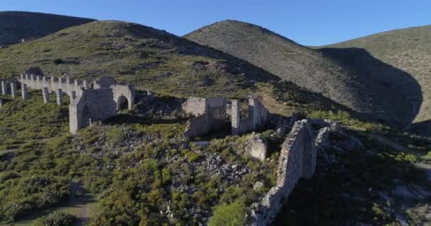 Aerial Drone Shot Some Ruins Pueblo Fantasma Real Catorce San — Vídeo de stock